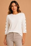 BLUSA AMPLA BOTOES OFF WHITE
